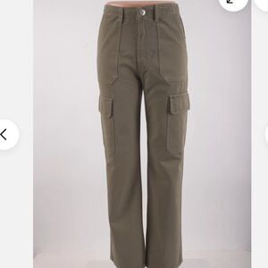 Zara Womens High Rise Canvas Cargo Pant size 2